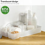 Poeland 15 Pcs Drawer Organizer Tray Storage Box for Bedroom Dresser Bathroom Kitchen, Frosted - size: 15 pcs