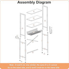 Kalrin Over-The-Toilet Storage Rack, 4-Tier Bathroom Organizer Shelf Over Toilet with Adjustable Shelf and Basket, Freestanding Space Saver Bathroom Shelves Above Toilet for Room (Pure White) - color: Pure White