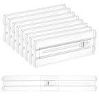 Vtopmart 8 Pack Drawer Dividers for Clothes, 4" High 13"-22" Adjustable Expandable Dresser Drawer Organizer, Clear Plastic Separators for Dresser, Baby Clothing, Underwear, Cosmetic, Toiletries - size: 4" H,13-22" L