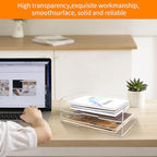 2 Pack- Stackable Paper Letter Tray,Clear Acrylic Magazine Holder and File Organizer - Sleek Desk Organizer for Home Office, Bookshelf, or Workspace - Space-Saving Transparent Document Holder - style: Stackable-2 Pack
