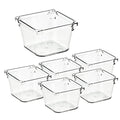 Ravinte 6 Pack Drawer Organizer - 3" X 3" Plastic Storage Bins, Acrylic Organizers with Non-Slip Pads Clear Desk Storage Tray for Makeup, Jewelries, Kitchen Utensils, Bathroom and Office - size: 3" x 3"
