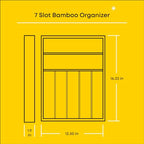 JoyJolt Bamboo Drawer Organizer, 7-Compartment Silverware Organizer, Cutlery and Utensil Organizer, Drawer Organizers for Garage, Kitchen, and Bathroom, Organizer Drawers for Kitchen Utensils