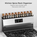 Bumusty 4X Strong Magnetic, 30" Adjustable Oven Shelf Spice Rack Over the Stove, Seasoning Organizer Kitchen Shelves, Matte Black