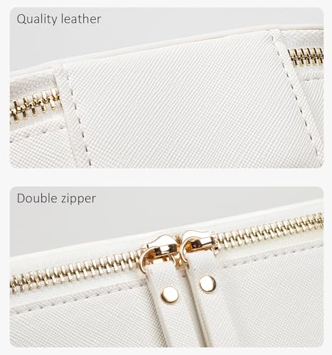 LETGO Clear Makeup Bags Set - TSA Approved Toiletry Bag with Handle Large Opening, Clear Toiletry Bags Case Pouch for Traveling Travel Car Orangizer Storage Essentials (Mini+Large White) - color: 0-Large+Mini-White