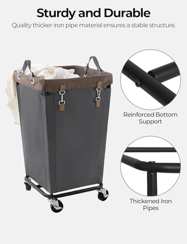 StorageWorks 160L Laundry Basket with Wheels, Large Rolling Hampers for Clothing Organizer, Dirty Clothes Basket for Hotel, Home, Closet, Dorm, Grey - color: Grey, size: 160L