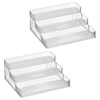 iDesign 3-Tier Spice Rack Organizer for Cabinets, Pantry or Countertop, Set of 2, Clear, Made in USA - style: Pack of 2