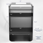 VIVO Under Desk Storage Cabinet, High Capacity Shelving Unit with Height Adjustable Shelves, Holds 44 lbs, Black, DESK-SC01