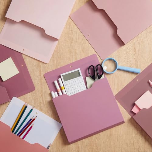 Fuutreo 6 Pcs Magnetic Wall File Organizer Magnetic Wall File Holder Refrigerator Magazine Holder for Mail Letters Paper(Rose Pink,Vertical-large) - color: Rose Pink, size: Vertical-Large