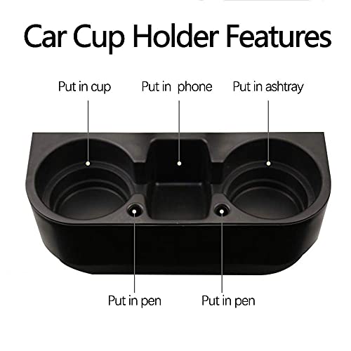 Heart Horse 2Pcs Cup Holder Portable Multifunction Vehicle Seat Cup Cell Phone Drinks Holder Box Car Interior Organizer (Black) - color: Black, size: 2 Pack