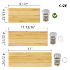 AMBIRD Bamboo Spice Drawer Organizer with Non-slip Mat,4 Tier - 2 Set Jar Spice Rack Tray From 9.5''to 19'', Seasoning Organizer for Kitchen,Cabinet,Drawers,Countertop - size: 8 Pcs x 9.5'' W, style: Natural