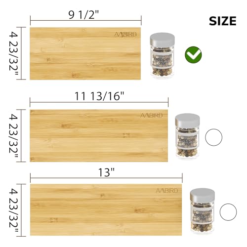 AMBIRD Bamboo Spice Drawer Organizer with Non-slip Mat,4 Tier Jar Spice Rack Tray 9.5'',Seasoning Organizer for Kitchen,Cabinet,Drawers,Countertop - size: 4 Pcs x 9.5'' W, style: Natural