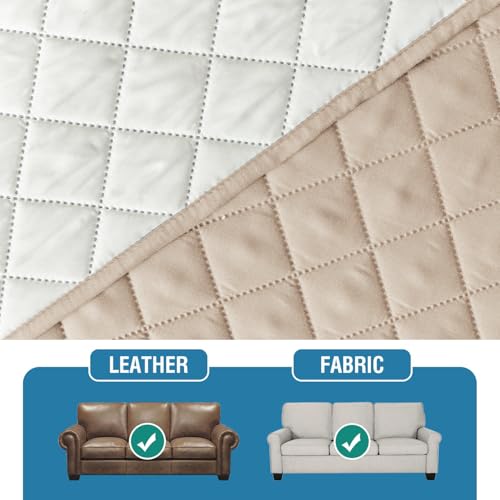 2 Pack Water Resistant Armrest Covers for Chairs and Sofas Couch Arm Covers for Sofa with 3 Pockets for Phone Sofa Arm Protector for Pets, Cats (Apricot) - color: Apricot