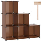 C&AHOME Cube Storage Organizer, 6-Cube Shelves Units, Closet Cabinet, DIY Plastic Modular Book Shelf, Ideal for Bedroom, Living Room, Office, 36.6" L x 12.4" W x 36.6" H Cocoa UPCS06C - color: Brown