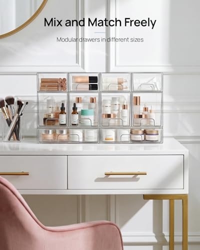 Vtopmart 10 Pack Small Clear Stackable Storage Drawers, Acrylic Bathroom Makeup Organizer, Plastic Storage Bins For Vanity, Undersink, Kitchen Cabinets, Pantry, Home Organization - style: 10pack-Clear