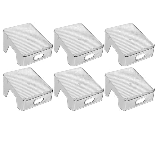 HYGRAD - Double Layer Shoe Rack Slots Organizer 25 X 23 X 12.7cm Stacker Space - Saving Transparent Plastic Shoe Holder - Stand Shoe Rack Wardrobe Storage For Cabinet (Silver, 6pcs) - color: Silver, size: 6xl (us size 16 / waist:38"-40")