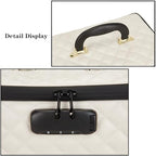 KaAutoler Portable makeup box with Lock, Large Capacity Travel Makeup Case Organizer, Makeup Bags for Girls Traveling With Handle and Divider Makeup Bag (off-white) - color: off-white