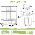 Bottle Storage Organizer Baby: Clear Stackable Storage Drawers, Acrylic Bottles Station Organizer for Countertop, Vanity, Bathroom, Cabinet Organization - 5 Pack - size: 2 Small+2 High+1 Wide