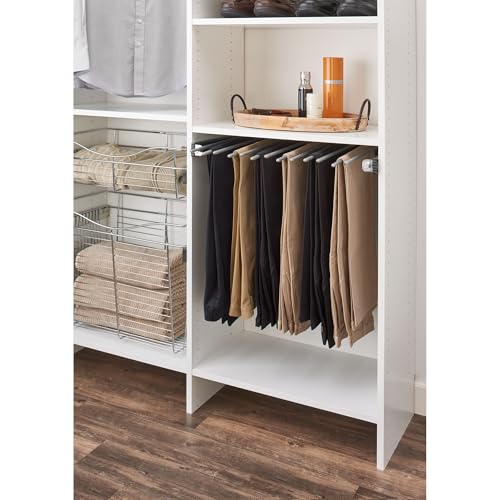 Rev-A-Shelf 17.5" Pull Out Wire Frame for 9 Pairs of Trouser Pant Rack for Space Saving Home Closet Storage Organization, Chrome, PSC-1814CR - size: 9 Pair