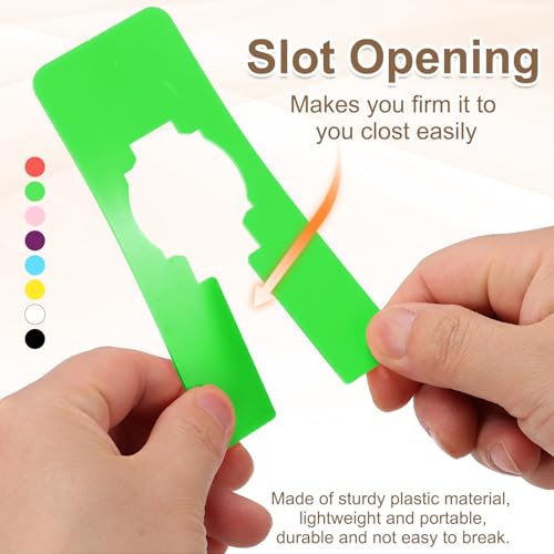 PATIKIL 16 Pcs Rectangle Clothes Dividers, 5 Inch Blank Clothing Rack Divider Sorting Clothes Size Reusable Wardrobe Hanger Separator with Pen, Green - color: Green