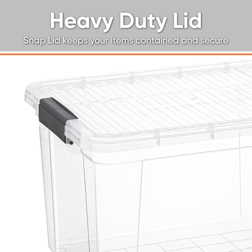 Superio Clear Storage Box with Lid, Plastic Container Bin for Organizing, Stackable Crate, BPA Free, Non Toxic, Odor Free, Organizer for Home, Office, School, and Dorm (14.7 Qt (Deep) - size: 14.25 Qt