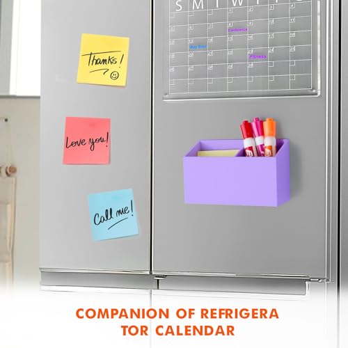 BEYGORM Magnetic Dry Erase Marker Holder for Whiteboard,Non-slip Acrylic Magnet Pen Holder for Fridge Refrigerator,Locker Organizer for Work,Locker Accessories,Pencil Cup for Desk(Purple) - color: Purple