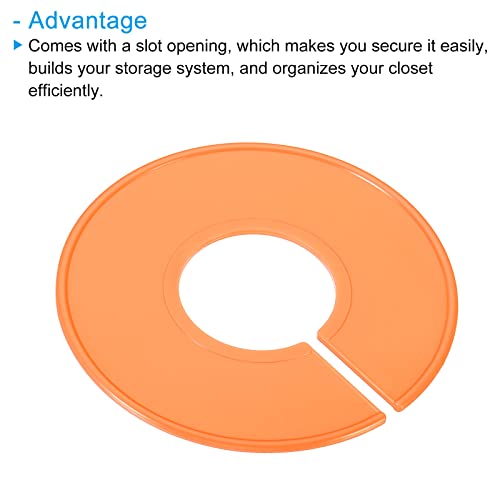 PATIKIL Clothes Dividers, 12 Pack Closet Clothing Rack Size Dividers Blank Labels Sorting Round Separator for Closet, Orange - color: Orange