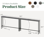 SUPERJARE 78.8 Inch Narrow Console Table with Outlet, Sofa Tables, Behind Couch Table, Long Entryway Tables with Charging Station, for Living Room, Charcoal Gray - color: Charcoal Gray, size: 5.7''D x 78.7''W x 29.7''H
