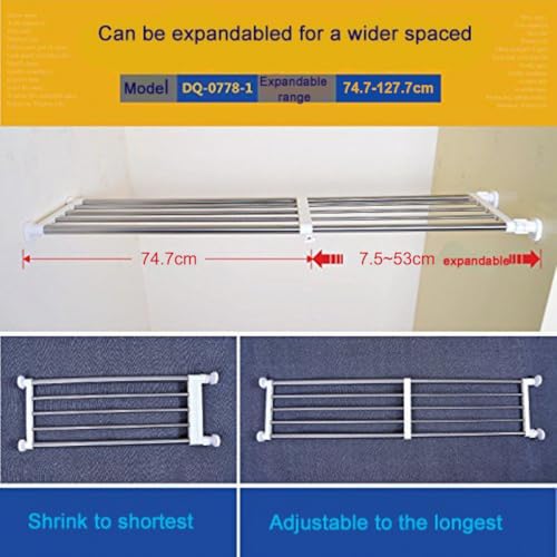 BAOYOUNI Tension Shelf Adjustable Closet Rod Space Saving Wardrobe Clothes Dividers Ivory, 33.07-46.26 Inches - size: (33.07-46.26) IN