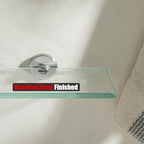 JQK Bathroom Glass Shelf, Tempered Glass Shower Storage 8 by 5 inches, 304 Stainless Steel Brushed Finish Wall Mount 2 Pack, TGS101L8-BN-P2 - color: Brushed, size: 8 Inch (2 Pack)