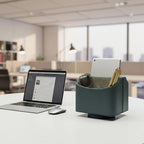 UnionBasic Rotating Desk Organizer, 360 Desk Spinning Caddy, Desktop TV Guide/Mail/Media/Remote Controller Holder Organizer,Lychee Dark Ivy - color: Lychee Dark Ivy