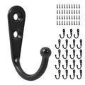 20 Pcs Small Key Hooks for Hanging, Key Holder, Wall Mount Hook with Stainless Steel Screws, Command Hooks Utility Hangers for Key, Hat, Cup, Coat, Picture (Black) - color: Black