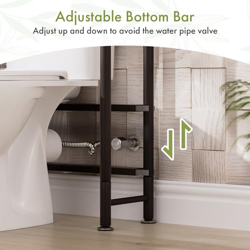 AmazerBath Bamboo Over The Toilet Storage Shelf, 2-Tier Over Toilet Bathroom Organizer Rack, Bathroom Shelves Over Toilet Space Saver, Espresso - style: Espresso-2-tier