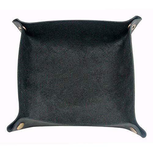 boshiho Valet Tray for Men, Leather Jewelry Catchall Key Phone Coin Box Change Caddy Bedside Storage Box (Crazy Horse Leather - Black) - color: Crazy Horse Leather - Black