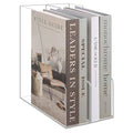 Clear Acrylic Magazine Rack, Vertical File Holder, Desk Organizer Storage Stand for Office, 2 Pack - color: Clear2