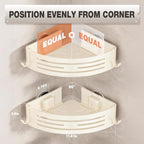Conworld Corner Shower Caddy Suction Cups, Corner Shower Shelf With a Towel Bar, Shower Organizer Suction for Bathrooms Storage with Hooks, No-Drilling Removable (Aluminum, 2-Pack, Cream) - style: Cream