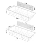 Durmmur 2 Pack Adhesive White Shower Caddy Organizer with Hooks, Rustproof No Drilling Wall Mounted Storage Shelf Rack for Inside Shower/Bathroom/Kitchen - color: White