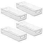 iDesign Slim Extra Long Clear Storage Bin, Narrow Stackable Organizer for Kitchen or Pantry, 4-Pack - size: 16 x 6 x 3, style: Pack of 4