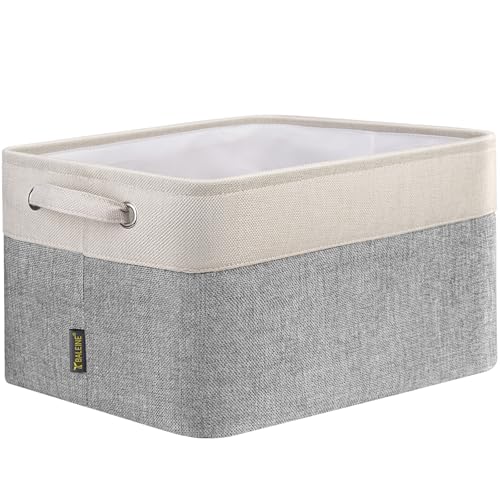 BALEINE 1 Pack Fabric Closet Storage Bins for Shelves, Linen Closet Organizers and Storage, Decorative Baskets for Organizing, Shelf, Clothes, Home, Office (Grey, 15''x11''x9.5'') - color: Grey, size: 1PCS/Large-15x11x9.5