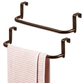 2 Pieces Metal Towel Bar Kitchen Cabinet Steel Towel Rack Bar for Hanging on Inside or Outside of Doors, Home Kitchen Bathroom(Brown) - color: Brown