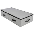 AMJ Large Sturdy Underbed Storage Box with Zip Lid, Rigid Sturdy Plastic Board inside, Handles on all sides, Dark Gray - color: Dark Gray, size: 35.5 x 16.5 x 7“