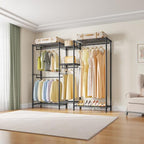 VIPEK Classic V6 Medium Heavy Duty Clothes Rack, 7-Tier Garment Rack with Adjustable Shelves, Portable Closet with 4 Hanging Rods, Space-Saving, 750lbs Capacity, 59.8" L x 14.6" W x 76.4" H, Black - color: Black, size: Classic V6 Medium