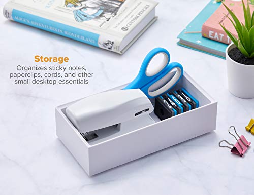 Bostitch Office Konnect Desk Organizer Accessory Tray, Wide, Stacks for Desktop Storage, White - color: White, size: Wide, style: Storage Tray
