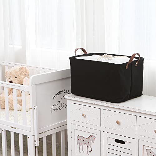Hinwo 31L Large Storage Bins, Closet Organizers and Storage, Shelf Baskets, Foldable Clothes Storage Baskets with Handles, Containers for Clothing, Blanket, Towels, Toys, Bedding (Black) - color: Black, size: 16.5" / 31L / 1-Pack