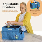 FifthStart Multiuse Cleaning Caddy with Waist, Shoulder Strap 9 Pockets, Mesh Base & Adjustable Compartments - Cleaning Caddy - Cleaning Supplies Organizer (Blue, Small) - color: Blue, size: Small