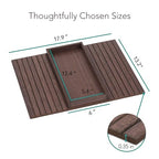 DETOR Couch Arm Tray with Spacious 12.4" x 5.4" Storage Box, Walnut Bamboo Finish, Enhanced Non-Slip Felt Bottom, Sturdy Bamboo Slats, Fits Armrests 6" and Wider - color: Walnut