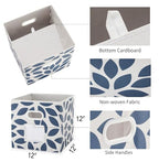 MAX Houser 6 Pack Foldable Fabric Storage Bins with Handles - Ideal for Closet Organization, Bedroom and Nursery（Blue, 12"x12"x12"） - color: 2 blue