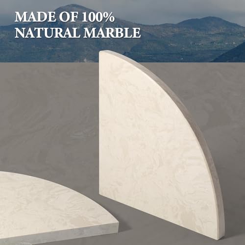 Koville Italian Natural Marble Corner Shelf, 2 Pcs Wall Mounted Marble Bathroom Corner Shelves Organizers, Polished Stone Corner Shower Caddy, No Drilling Adhesive Shower Caddies - Khaki Rose - color: Khaki Rose, size: 2-Layer