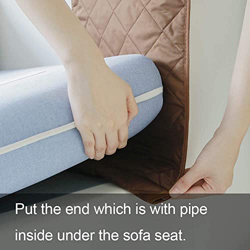Couch Arm Tray-Couch Arm Cup Holder,Anti-Slip Chair Arm TV Remote Holder for Recliner Sofa Armchair Caddy Bedside Storage Pockets Bag for Pens, Magazines, Snacks, Glasses - color: Brown