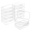 BENECREAT 12 Packs Rectangle PP Plastic Container Box, 3x2x0.8inch Bead Storage Organizer Box, Dustproof Case with Hinged Lid for Cards, Beads and Craft Supplies - size: 3x2x0.8inch