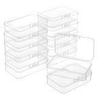 BENECREAT 12 Packs Rectangle PP Plastic Container Box, 3x2x0.8inch Bead Storage Organizer Box, Dustproof Case with Hinged Lid for Cards, Beads and Craft Supplies - size: 3x2x0.8inch